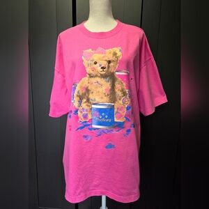 Vintage 1990s grandmacore cutesy teddy bear pink graphic t-shirt